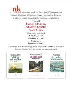 Falusi Márton új esszékötetének bemutatója a Nemzetközi Könyvfesztiválon